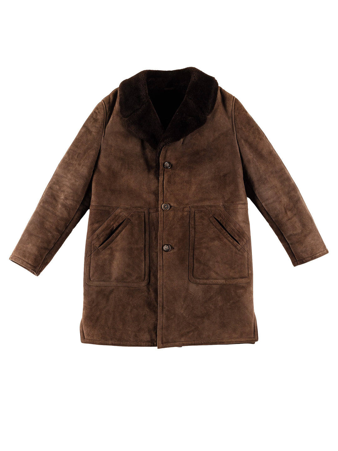 Vintage 70's Men Sheepskin Coat in BrownVN747