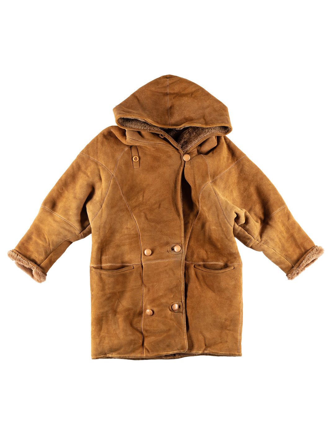 Vintage 80's Women Sheepskin Coat in BrownMN750