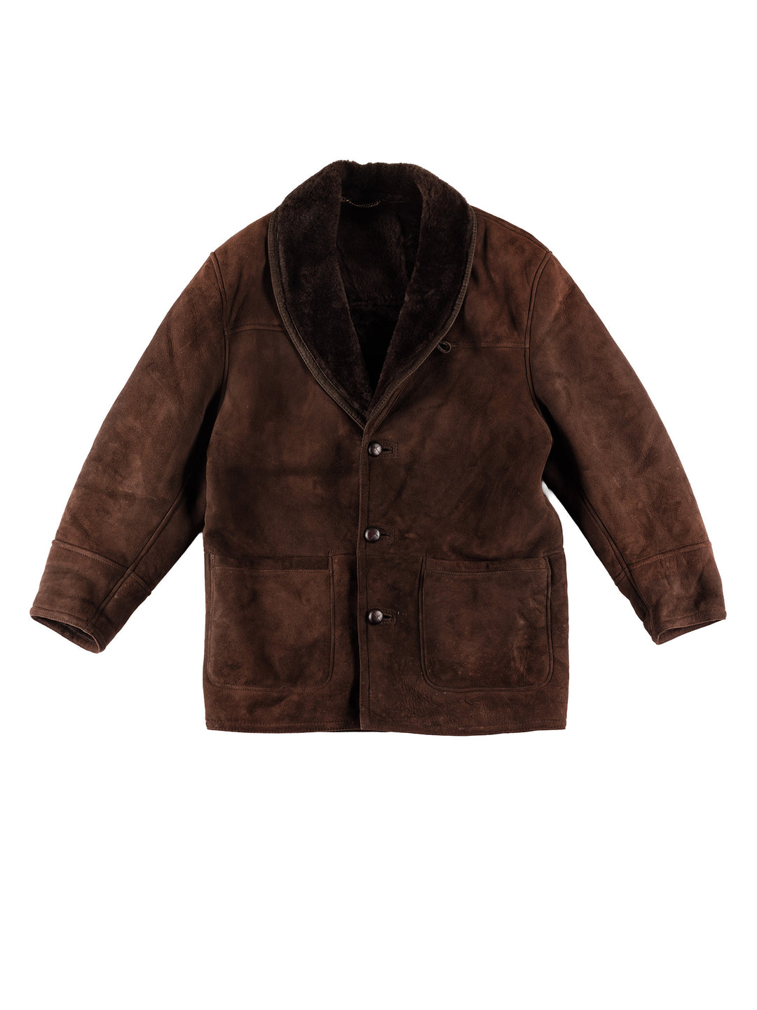 Vintage 80's Men Sheepskin Coat in BrownVN734