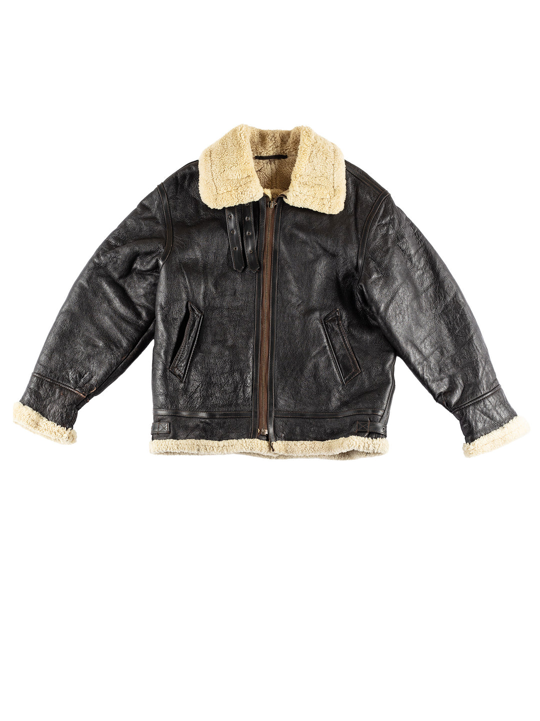 Vintage 80's Men Sheepskin Jacket in BlackVN457