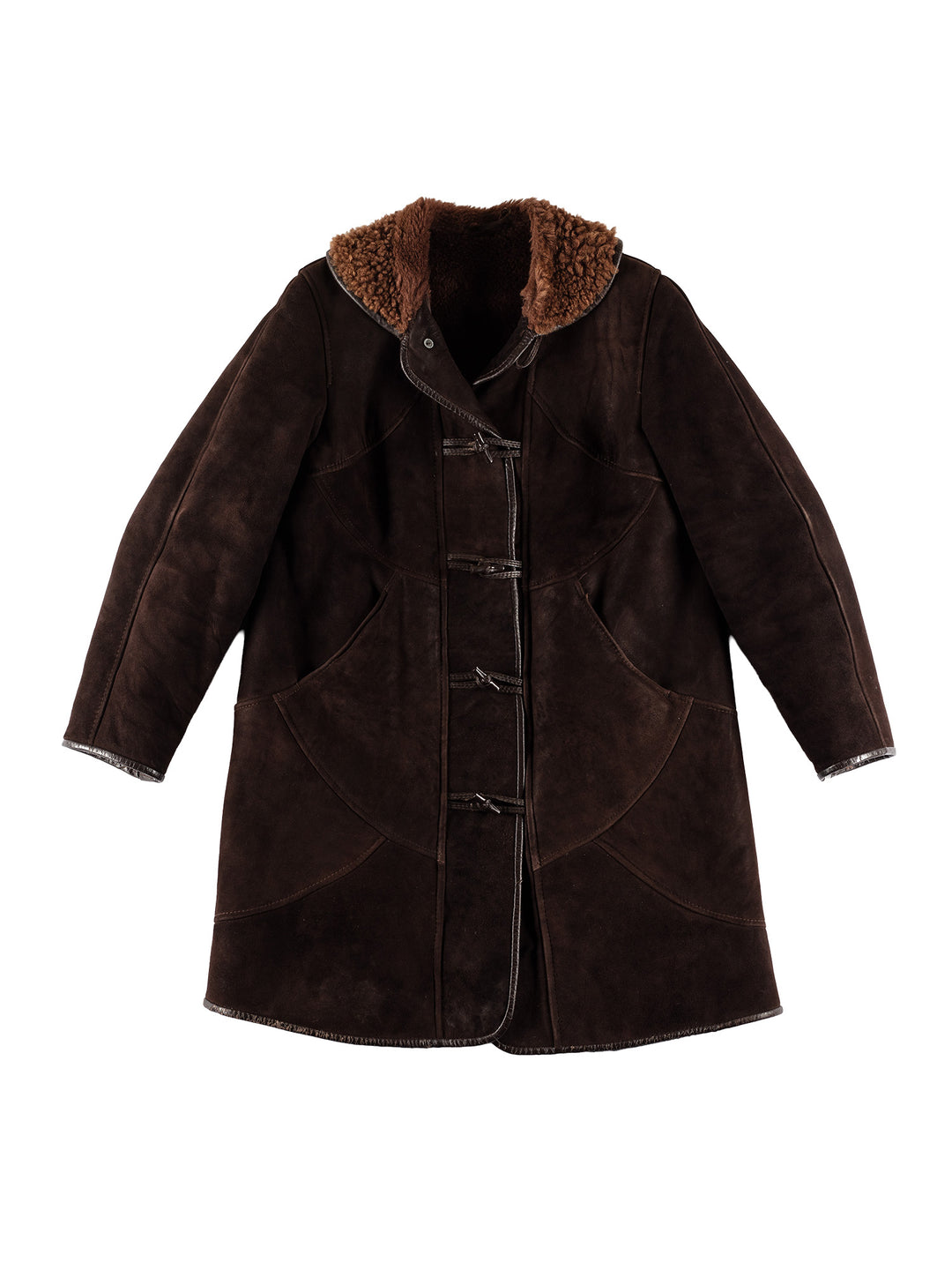 Vintage 70's Men Sheepskin Coat in BrownVN617