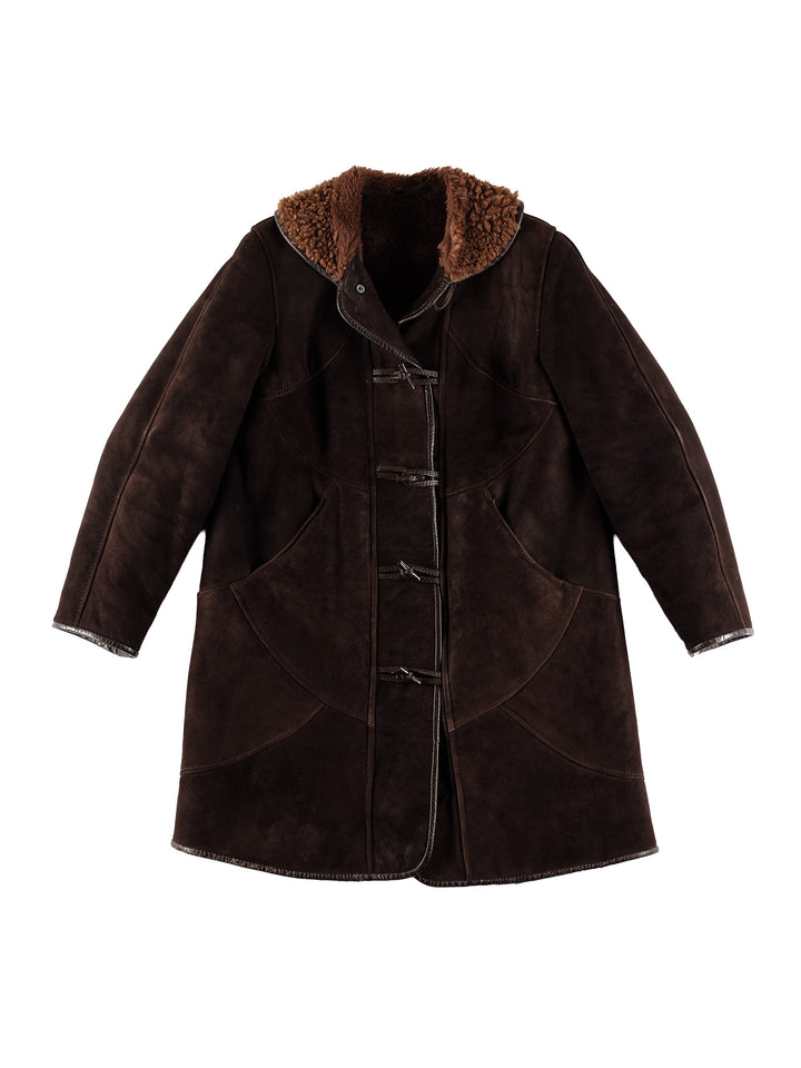 Vintage 70's Men Sheepskin Coat in BrownVN617