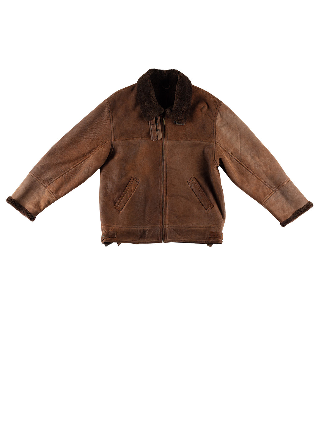 Vintage 80's Men Sheepskin Jacket in BrownVN495