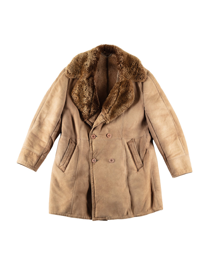 Vintage 70's Men Sheepskin Coat in BeigeVN623