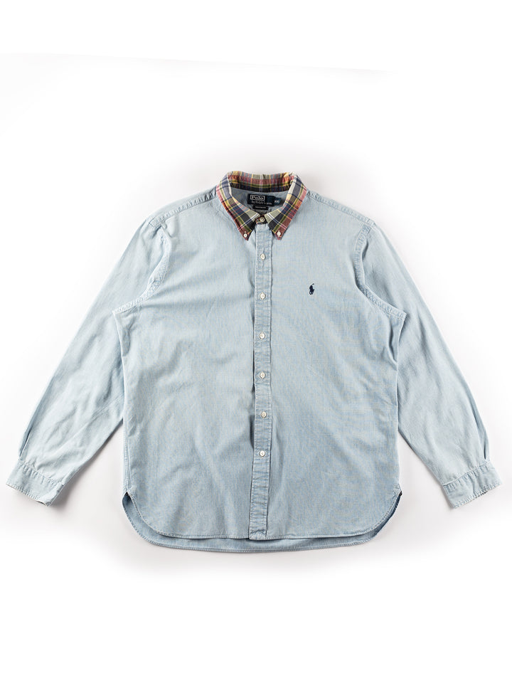 Vintage 2000. gadu vīriešu Ralph Lauren krekls zilā krāsā