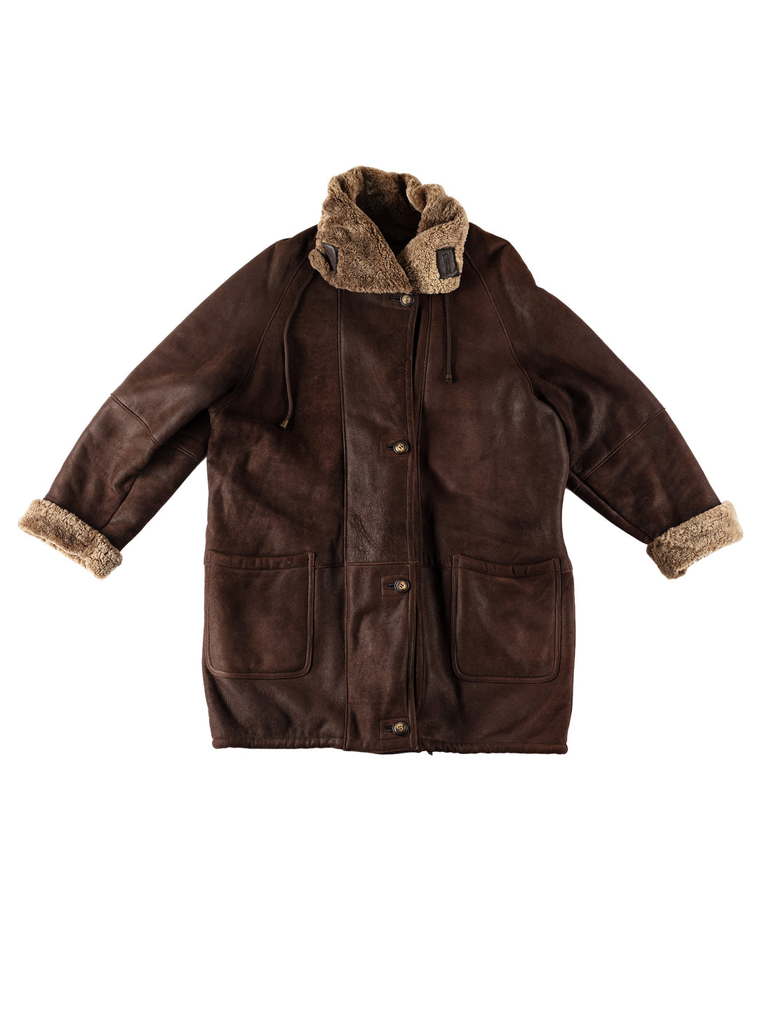 Vintage 80's Women Sheepskin Coat in BrownMN535