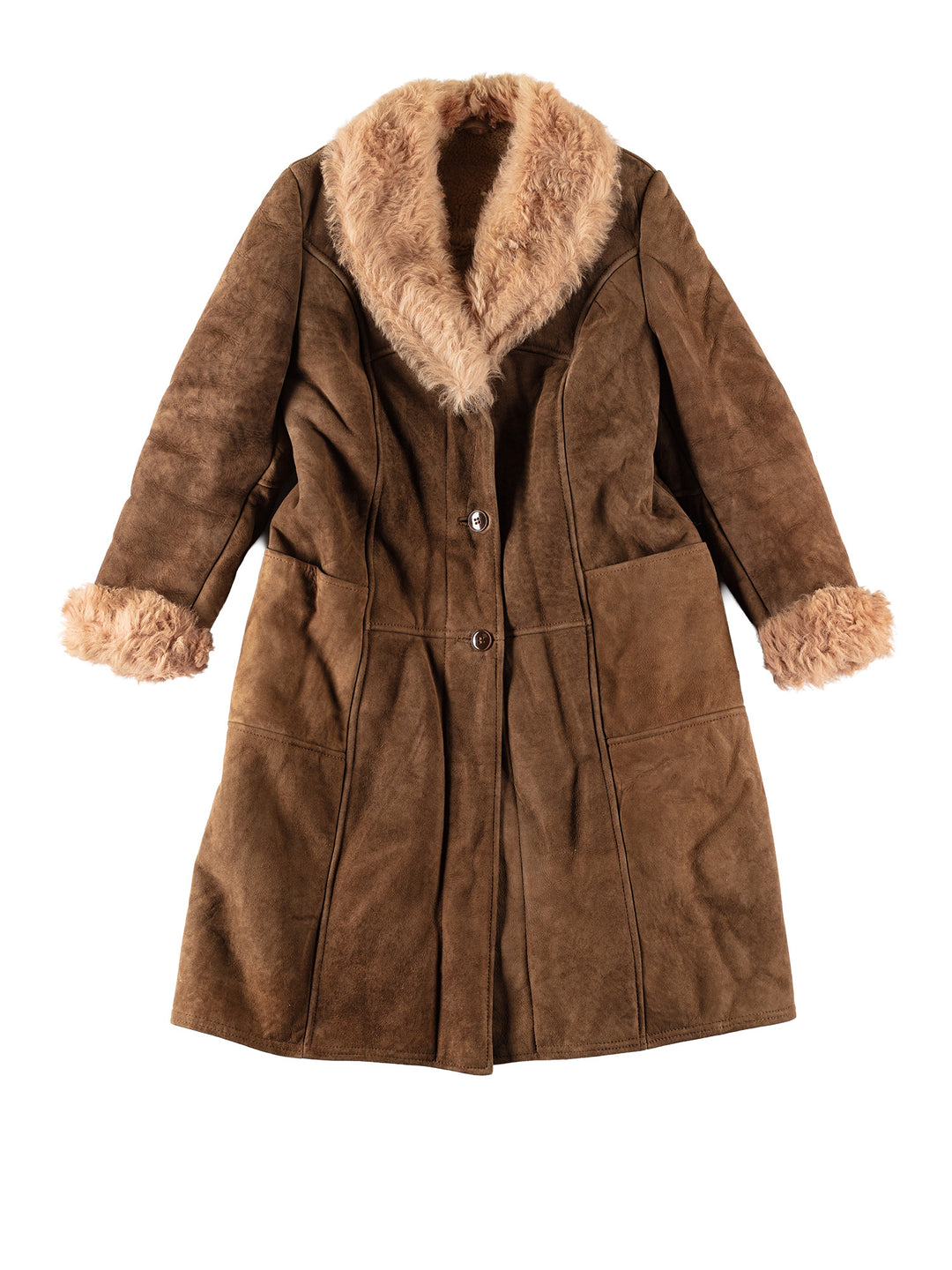 Vintage 70's Women Sheepskin Coat in BrownMN735