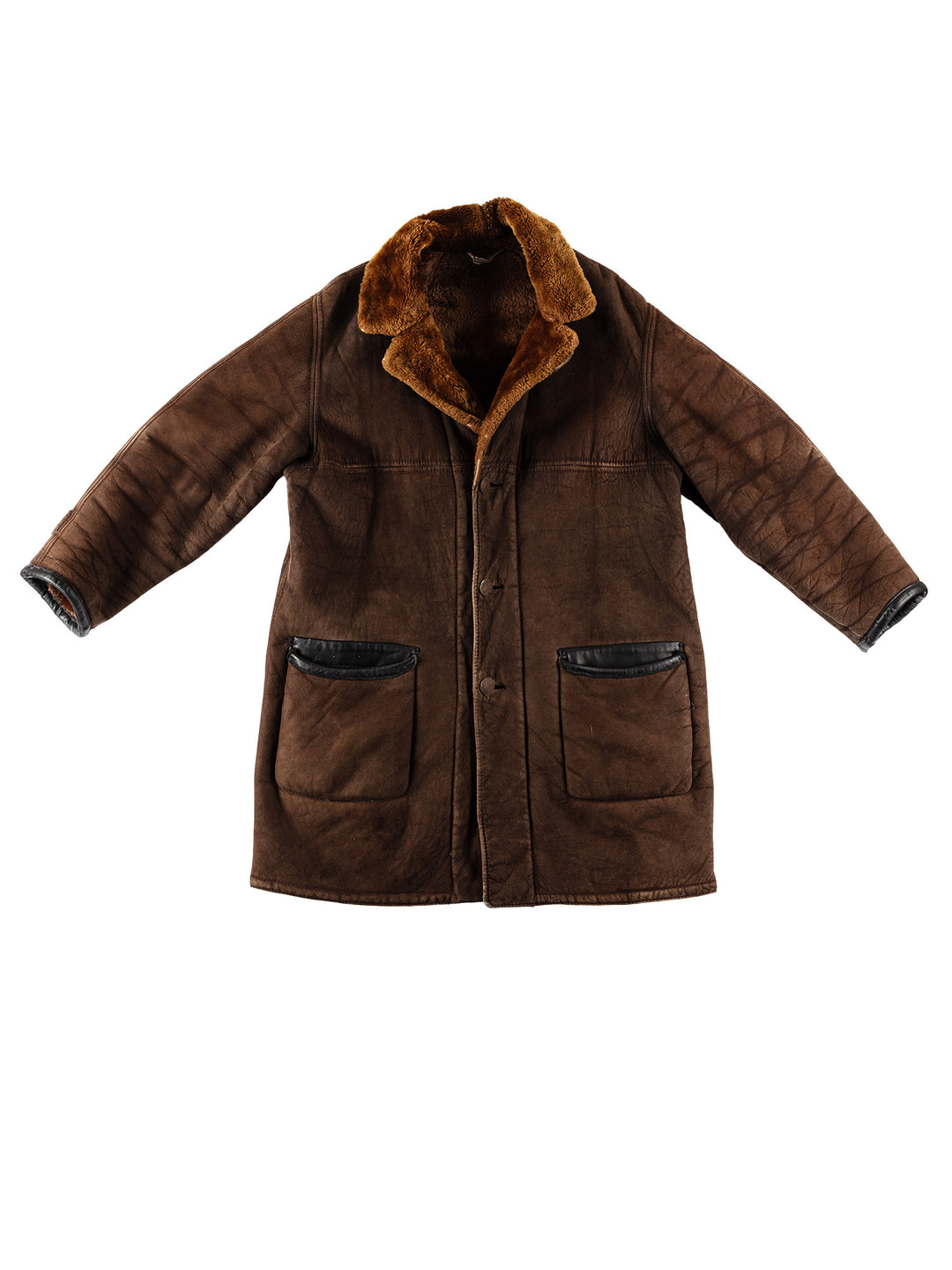 Vintage 70's Men Sheepskin Coat in BrownVN602