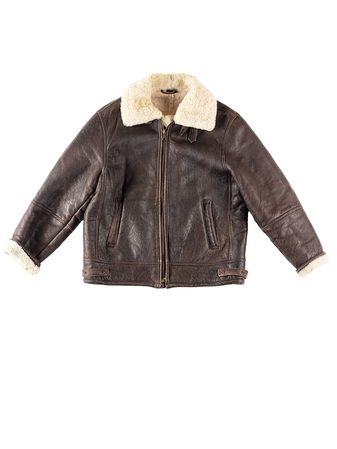 Vintage 80's Men Sheepskin Jacket in BrownVN332
