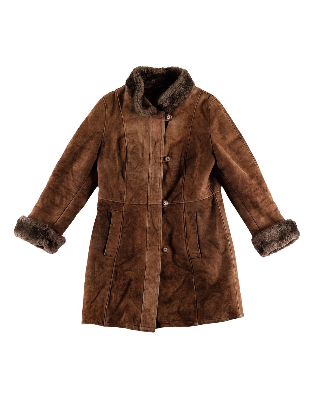 Vintage 70's Women Sheepskin Coat in BrownMN662
