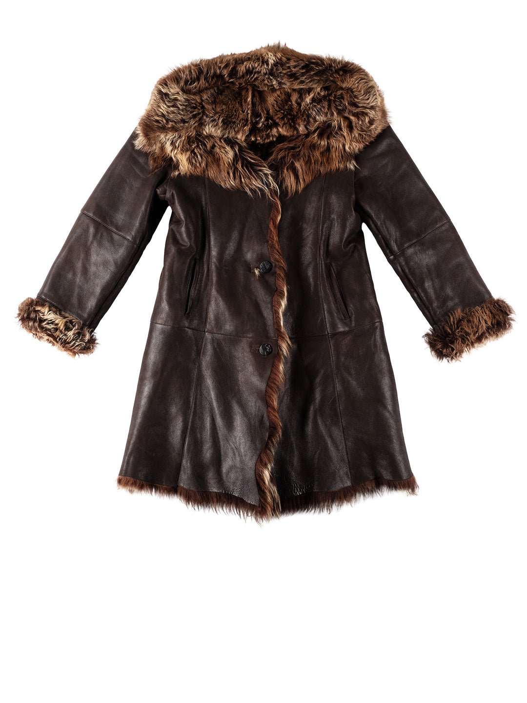 Vintage 70's Women Sheepskin Coat in BrownMN558