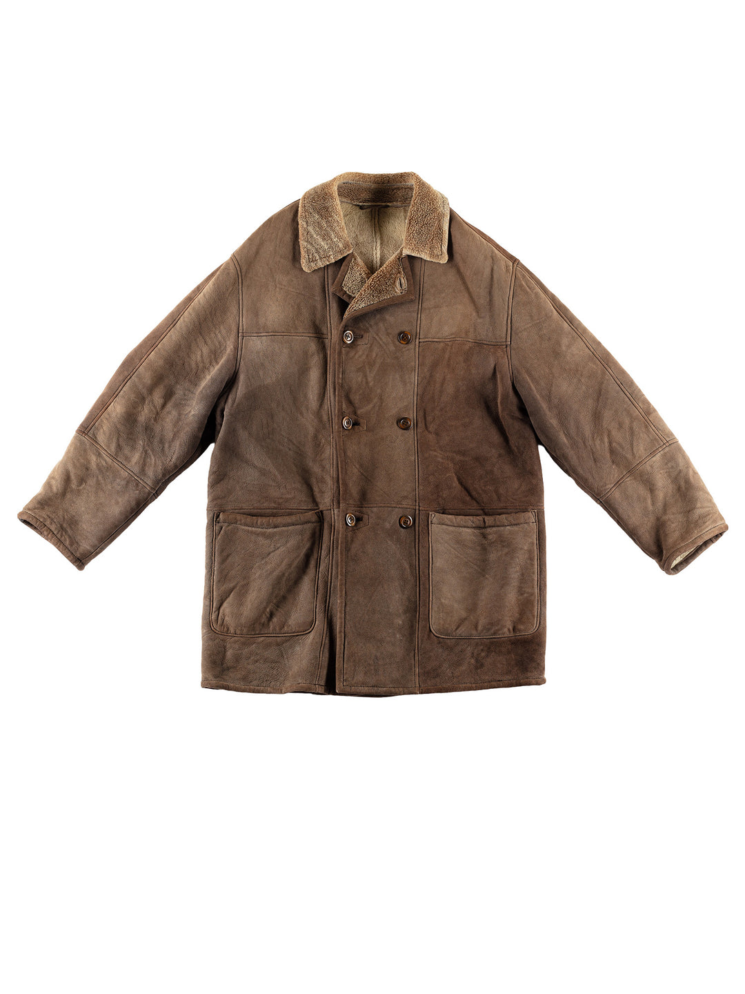Vintage 80's Men Sheepskin Coat in BrownVN497