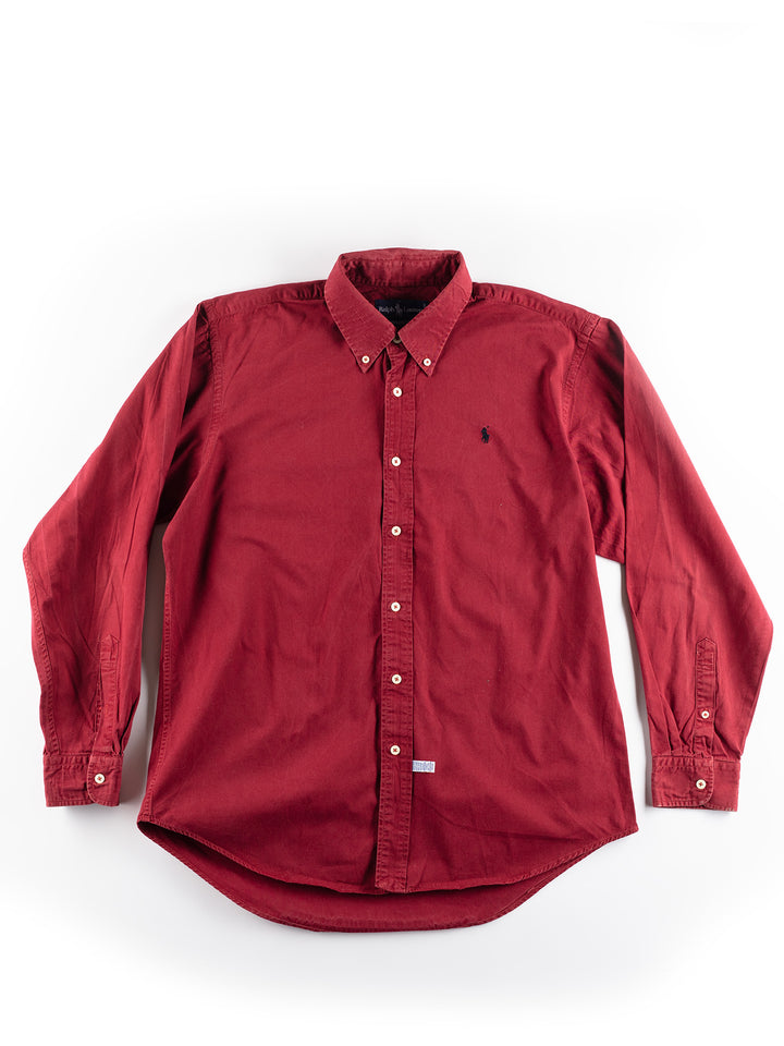 Vintage 90. gadu vīriešu Ralph Lauren krekls sarkanā krāsā ražots ASV