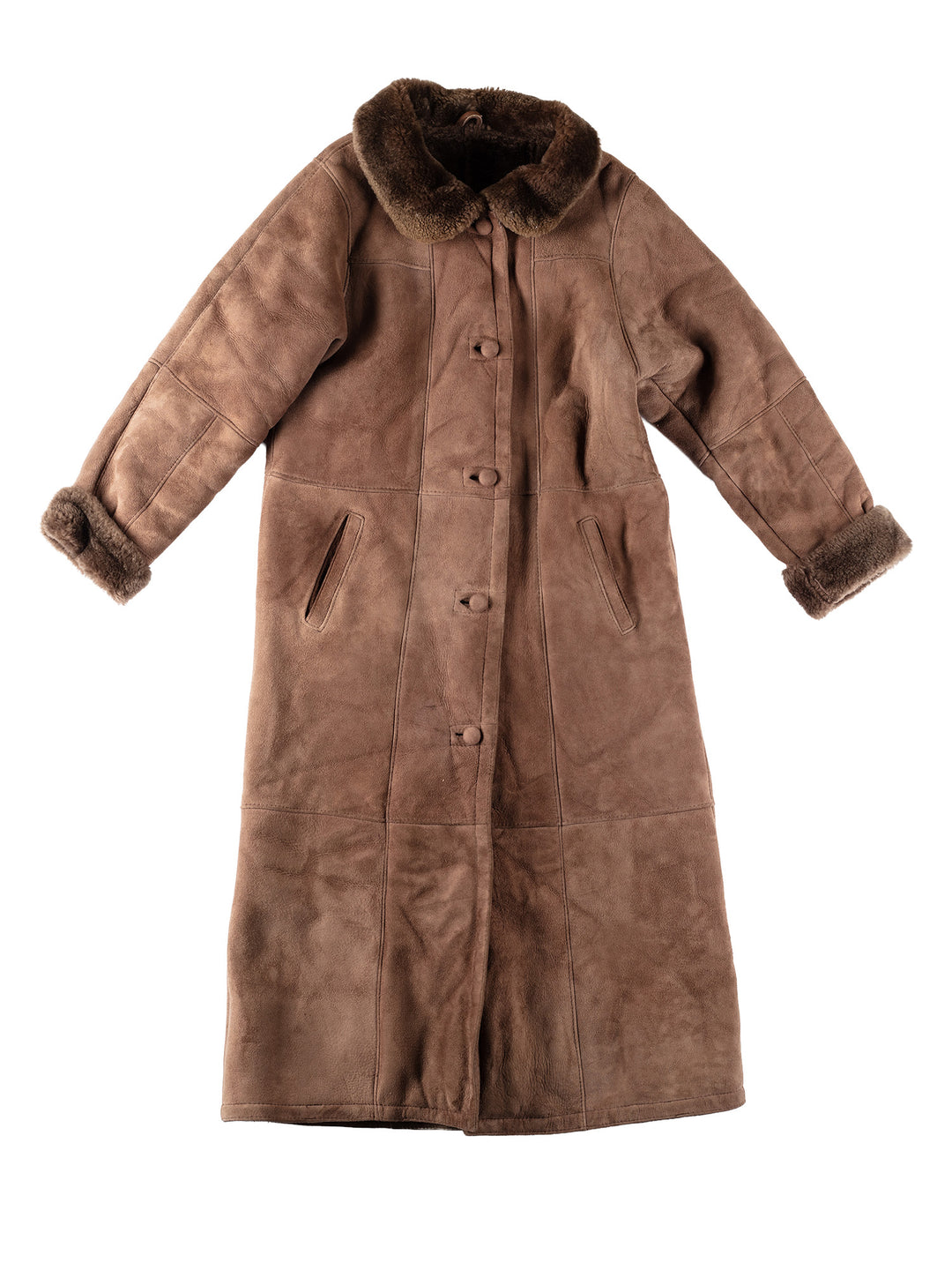 Vintage 80's Women Sheepskin Coat in BrownMN556