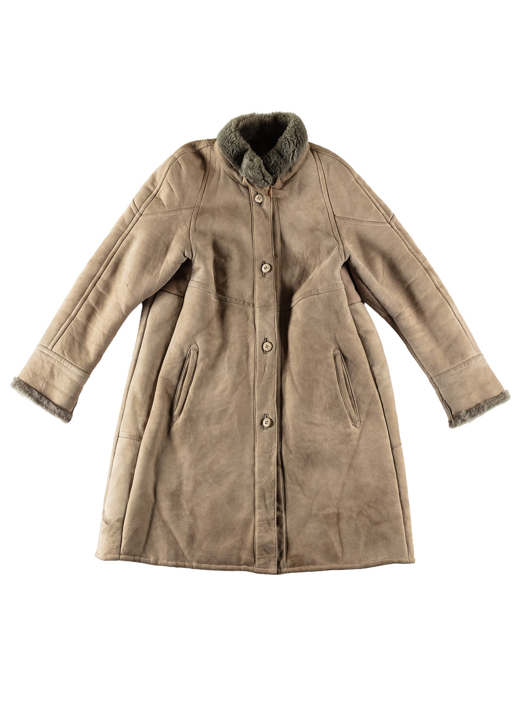 Vintage 70's Women Sheepskin Coat in BeigeMN669