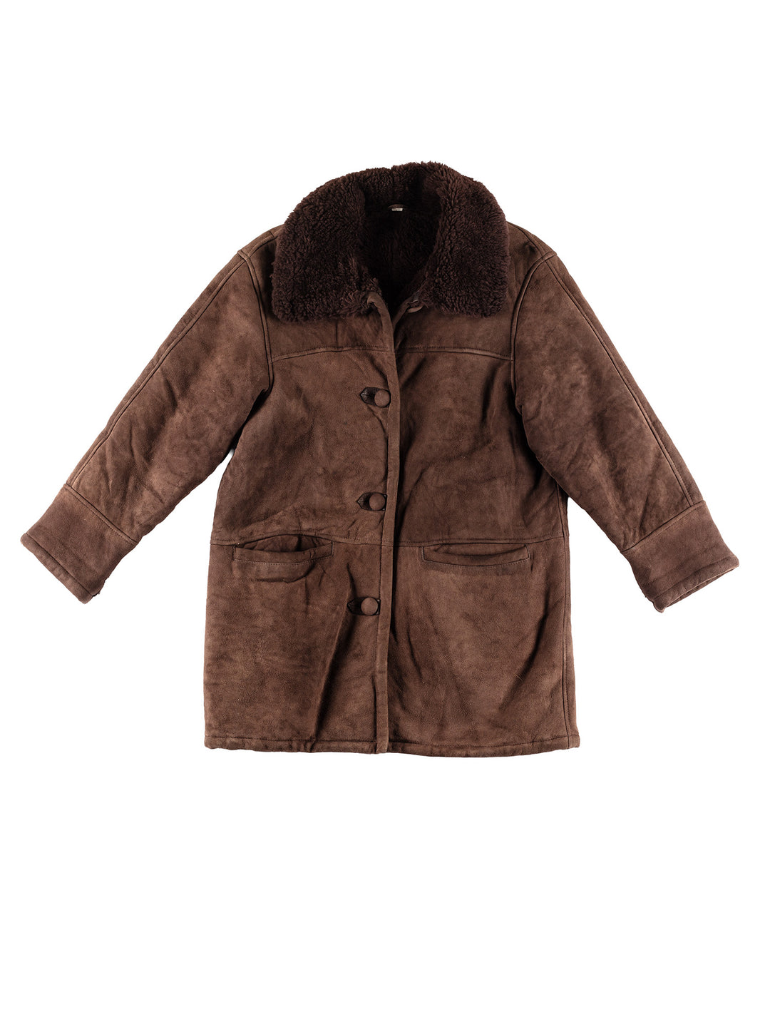 Vintage 80's Women Sheepskin Coat in BrownMN414