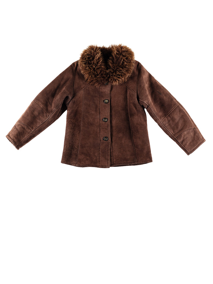 Vintage 70's Women Sheepskin Coat in BrownMN390