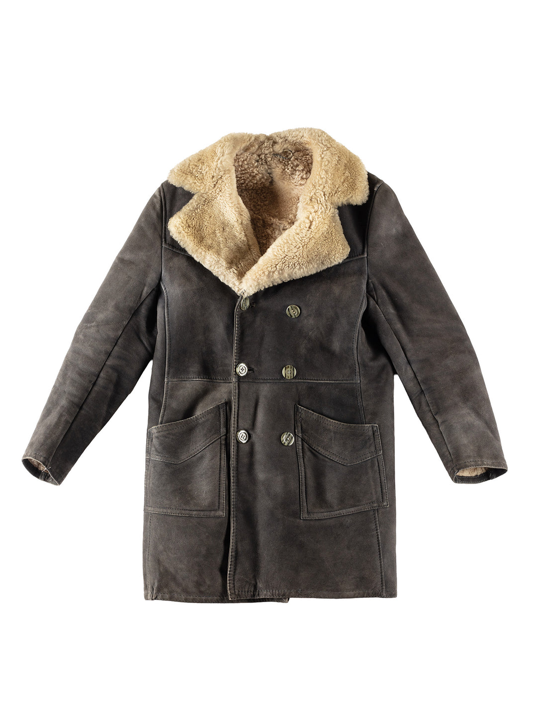 Vintage 70's Men Sheepskin Coat in GrayVN397