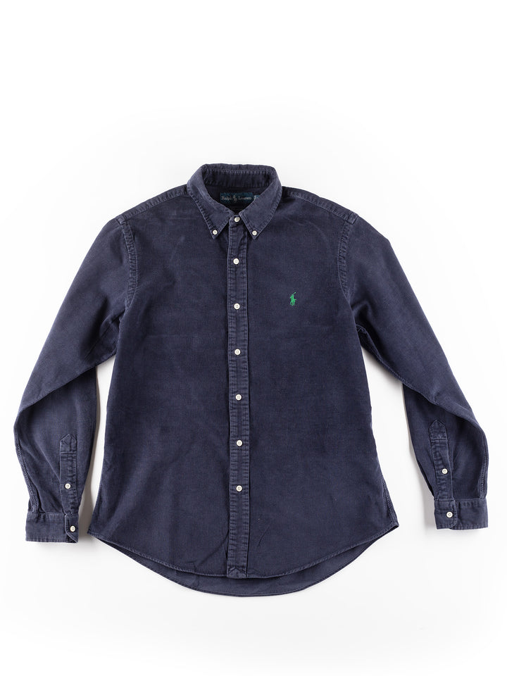 Vintage 2000. gadu vīriešu Ralph Lauren velveta krekls zilā krāsā