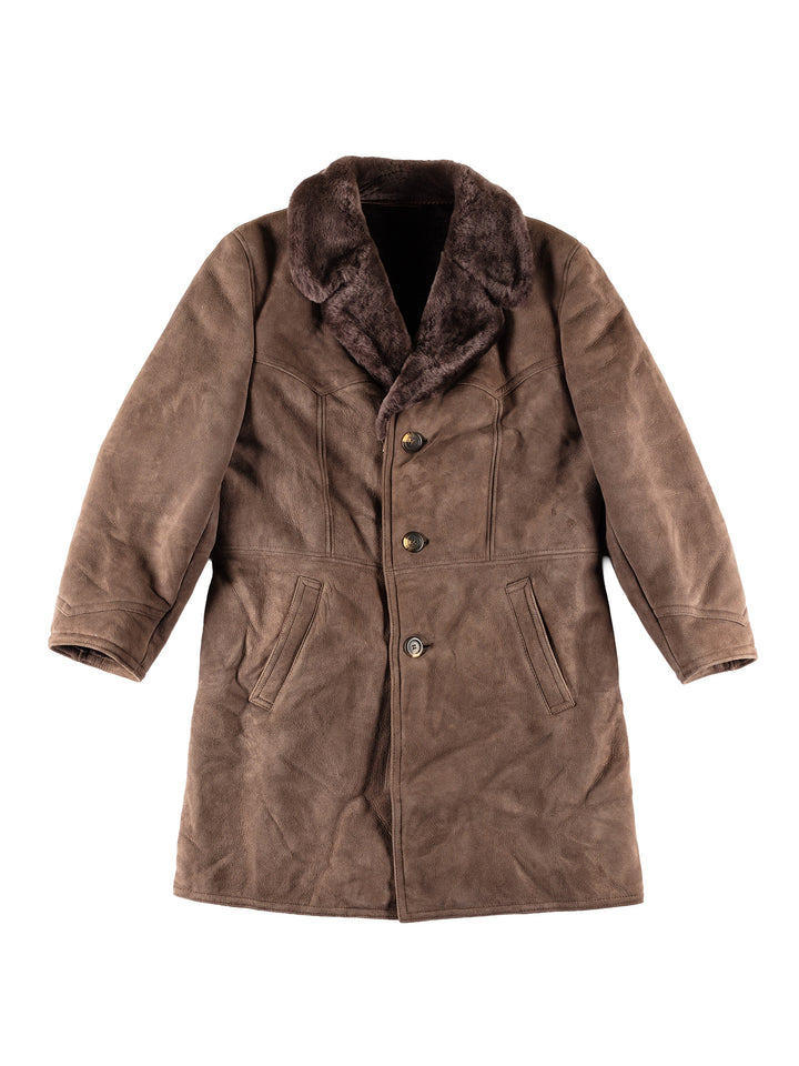 Vintage 70's Men Sheepskin Coat in BrownVN745