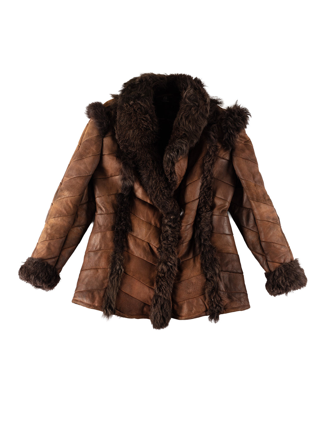 Vintage 70's Women Sheepskin Jacket in BrownMN521