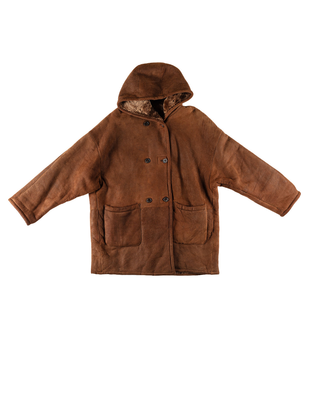 Vintage 80's Women Sheepskin Coat in BrownMN730