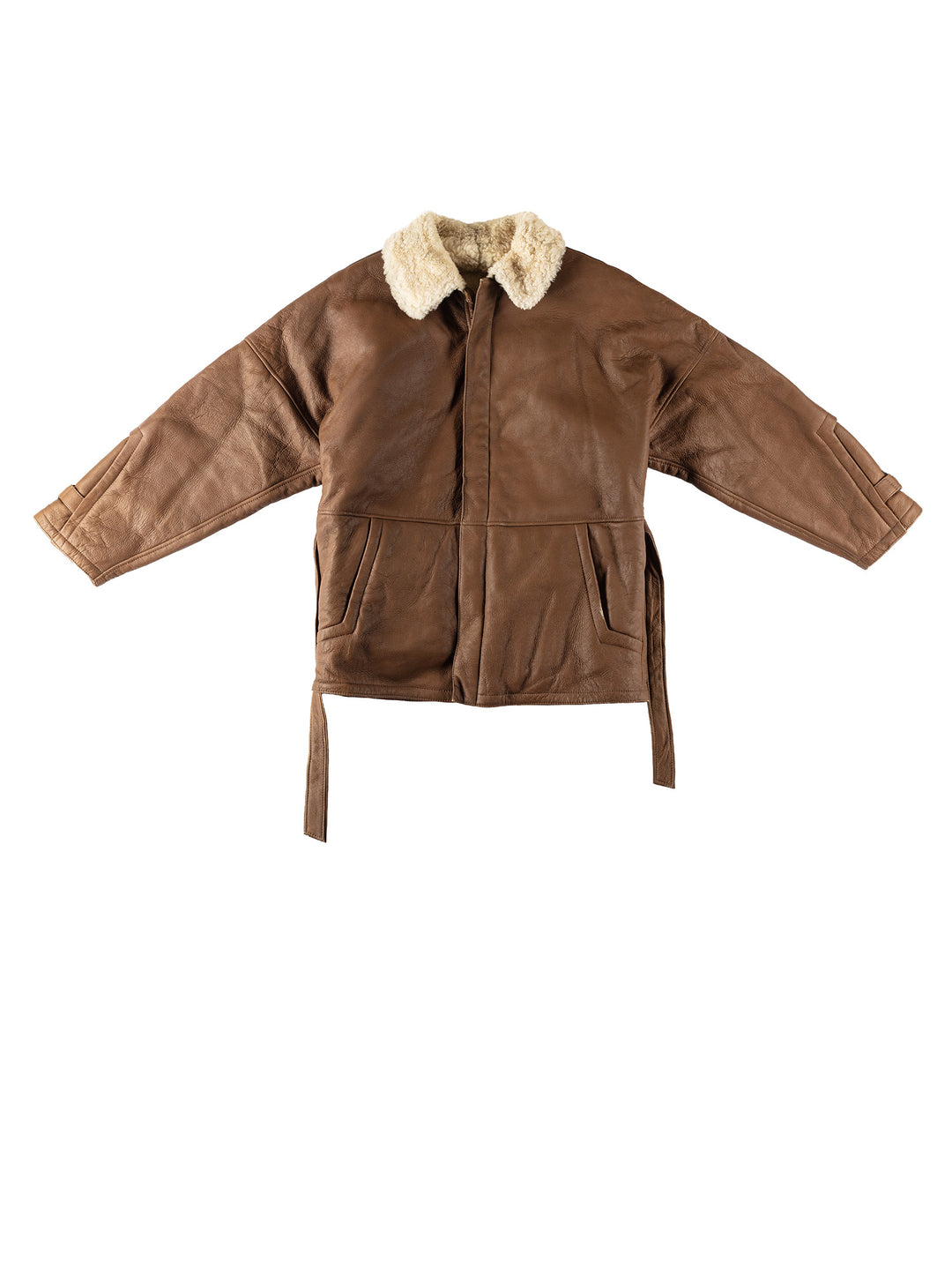Vintage 80's Women Sheepskin Coat in BrownMN537