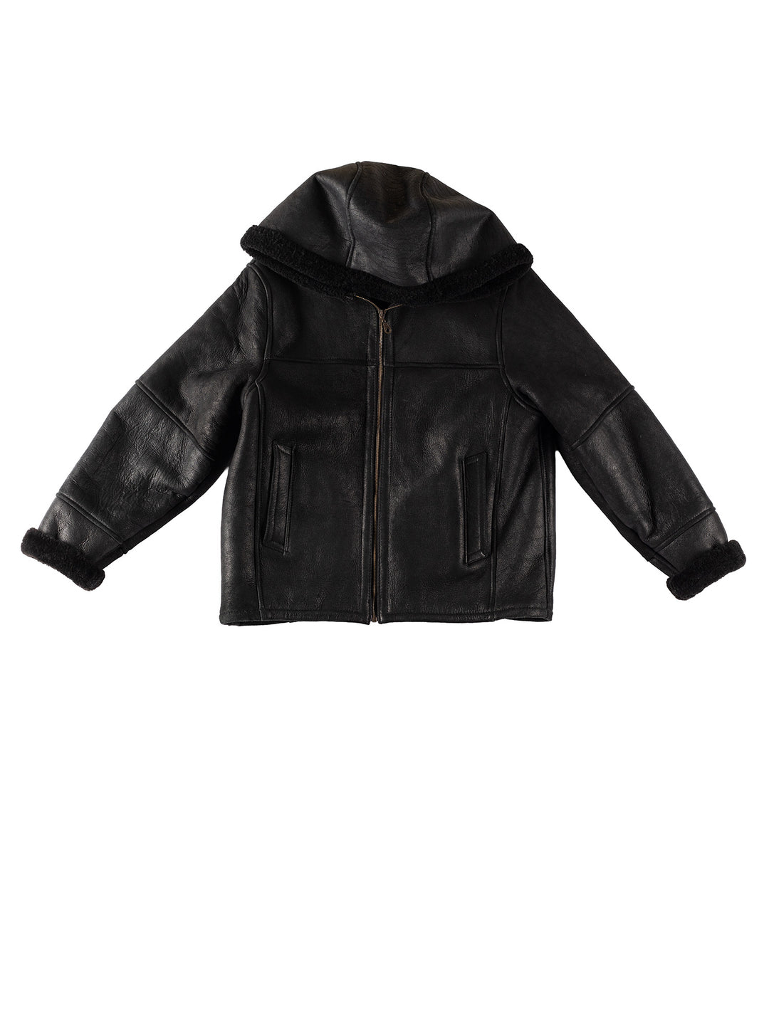 Vintage 80's Women Sheepskin Coat in BlackMN351