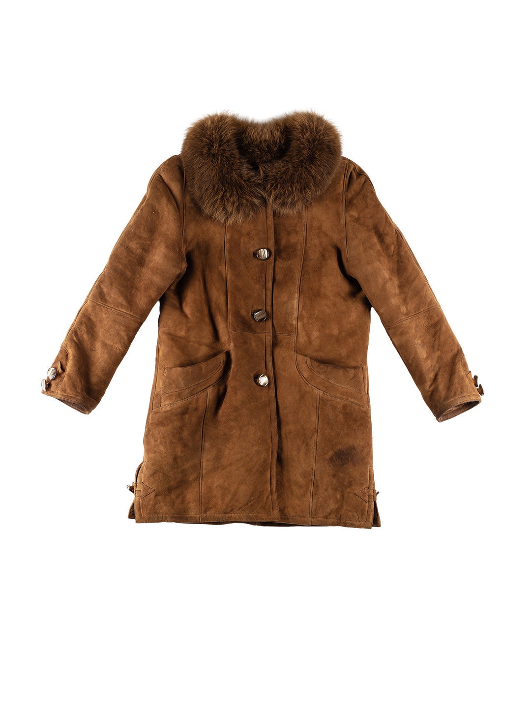 Vintage 70's Women Sheepskin Coat in BrownMN649