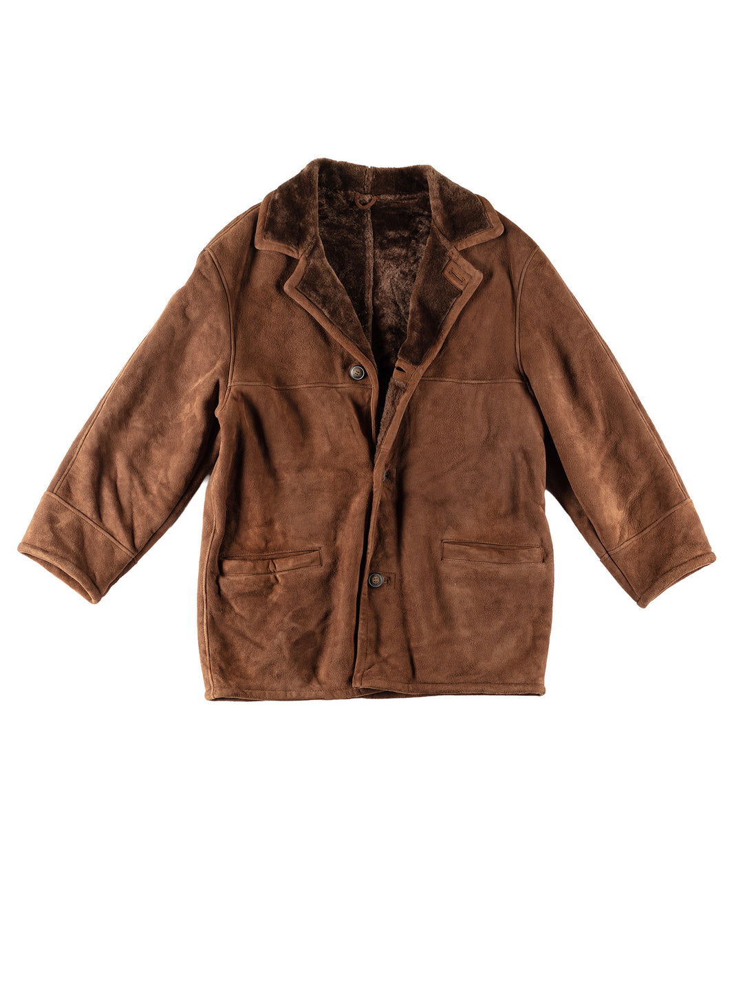 Vintage 80's Men Sheepskin Coat in BrownVN647