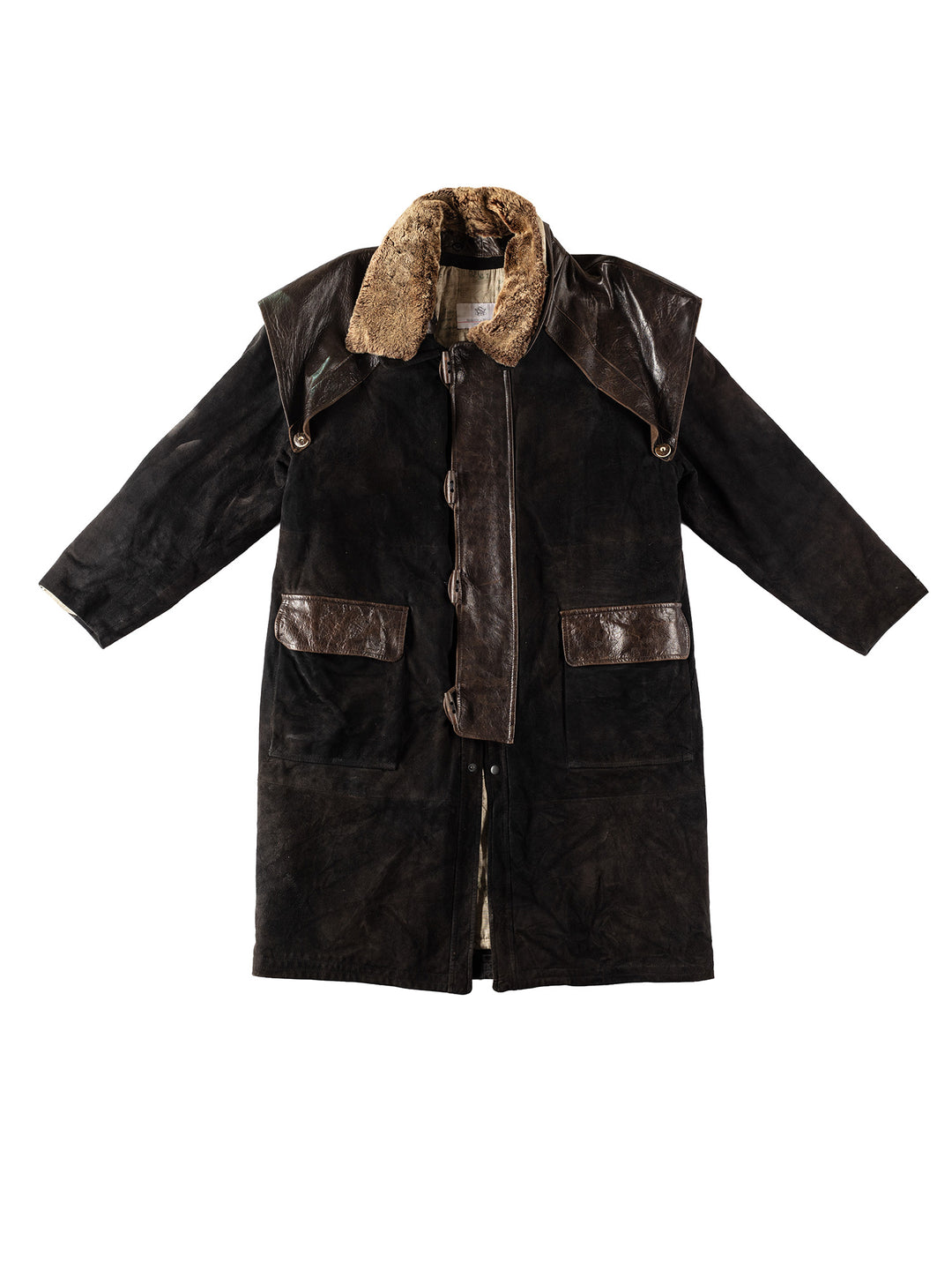 Vintage 90's Men Suede Coat in BrownVN373