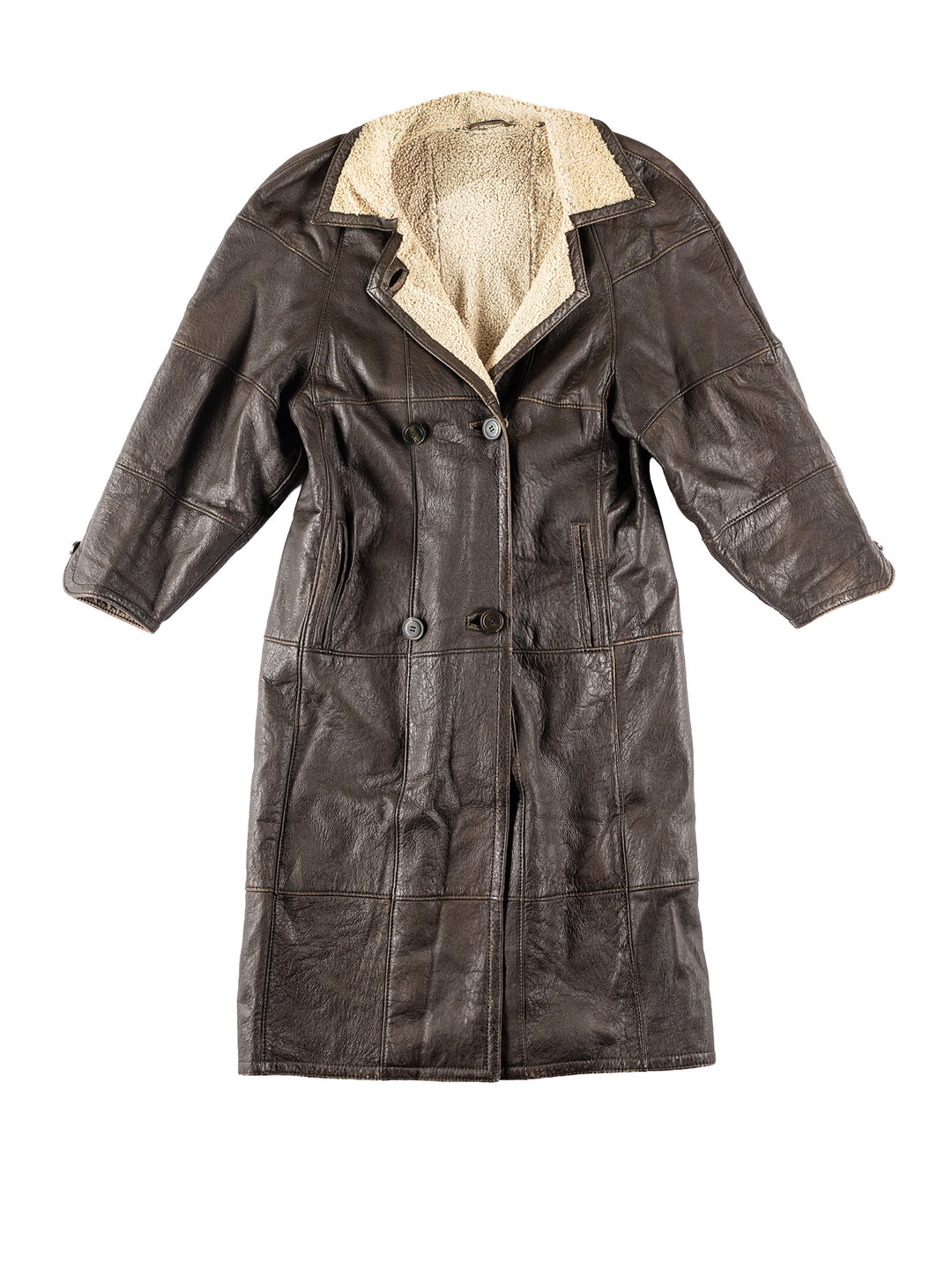 Vintage 80's Women Sheepskin Coat in BrownMN332