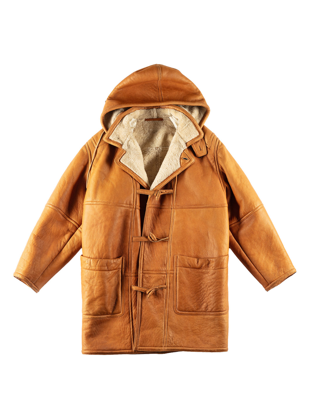 Vintage 80's Men Sheepskin Coat in BrownVN766