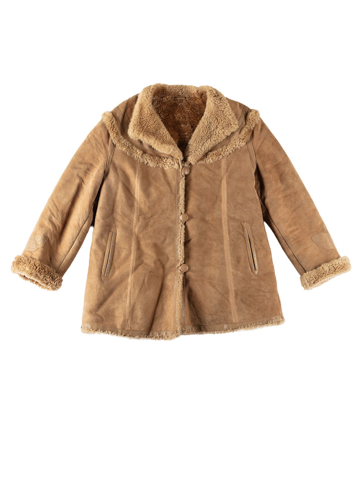 Vintage 70's Women Sheepskin Coat in BrownMN572
