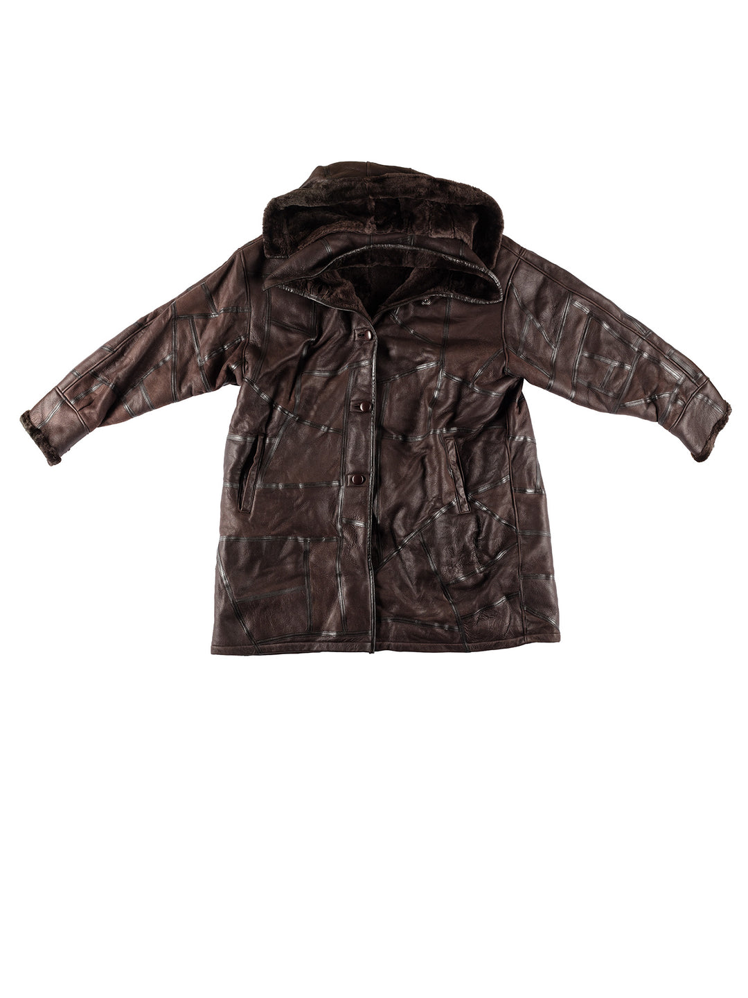 Vintage 80's Women Sheepskin Coat in BrownMN444