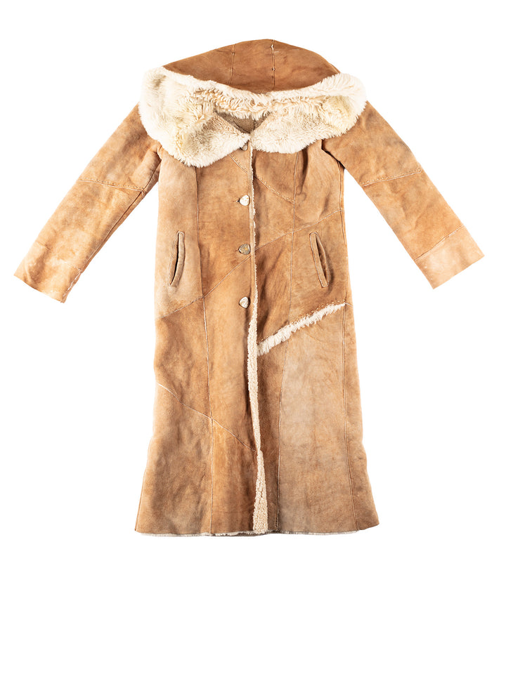 Vintage 70's Women Sheepskin Coat in BeigeMN340