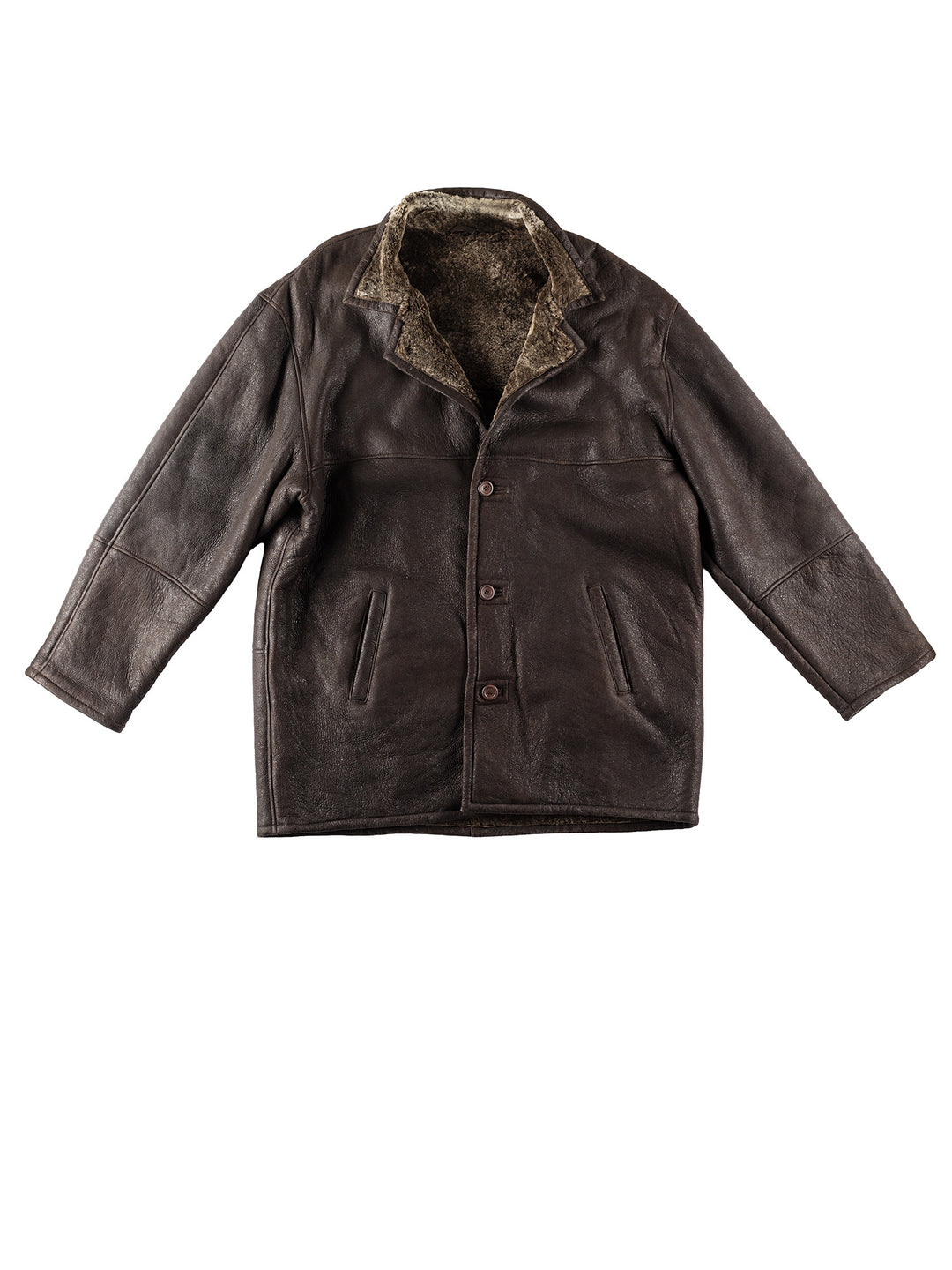 Vintage 80's Men Sheepskin Coat in BrownVN180