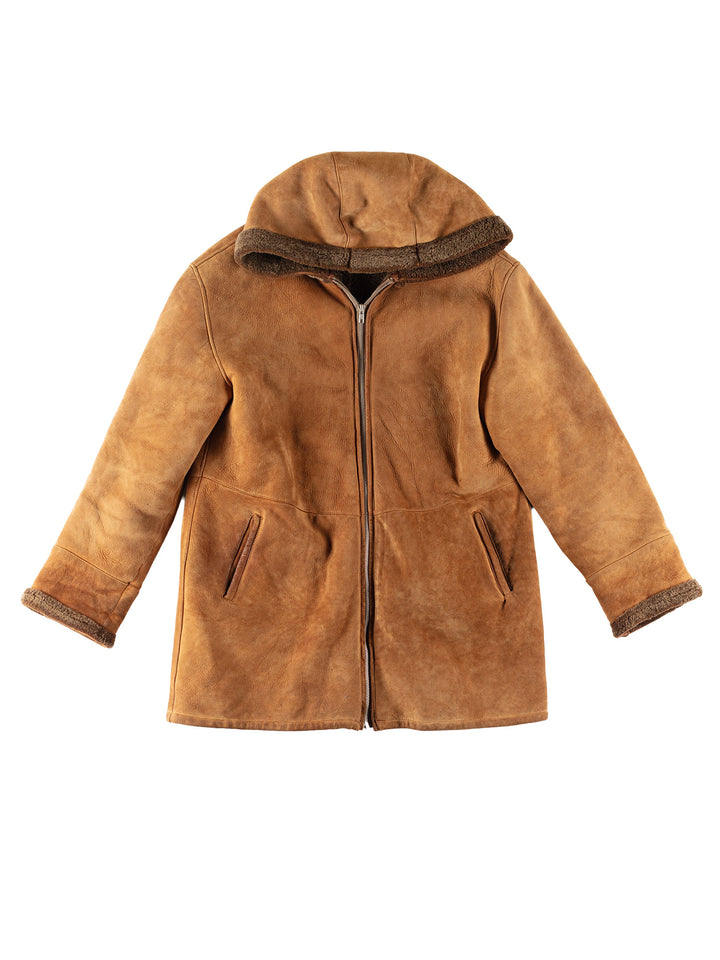 Vintage 70's Women Sheepskin Coat in BrownMN774