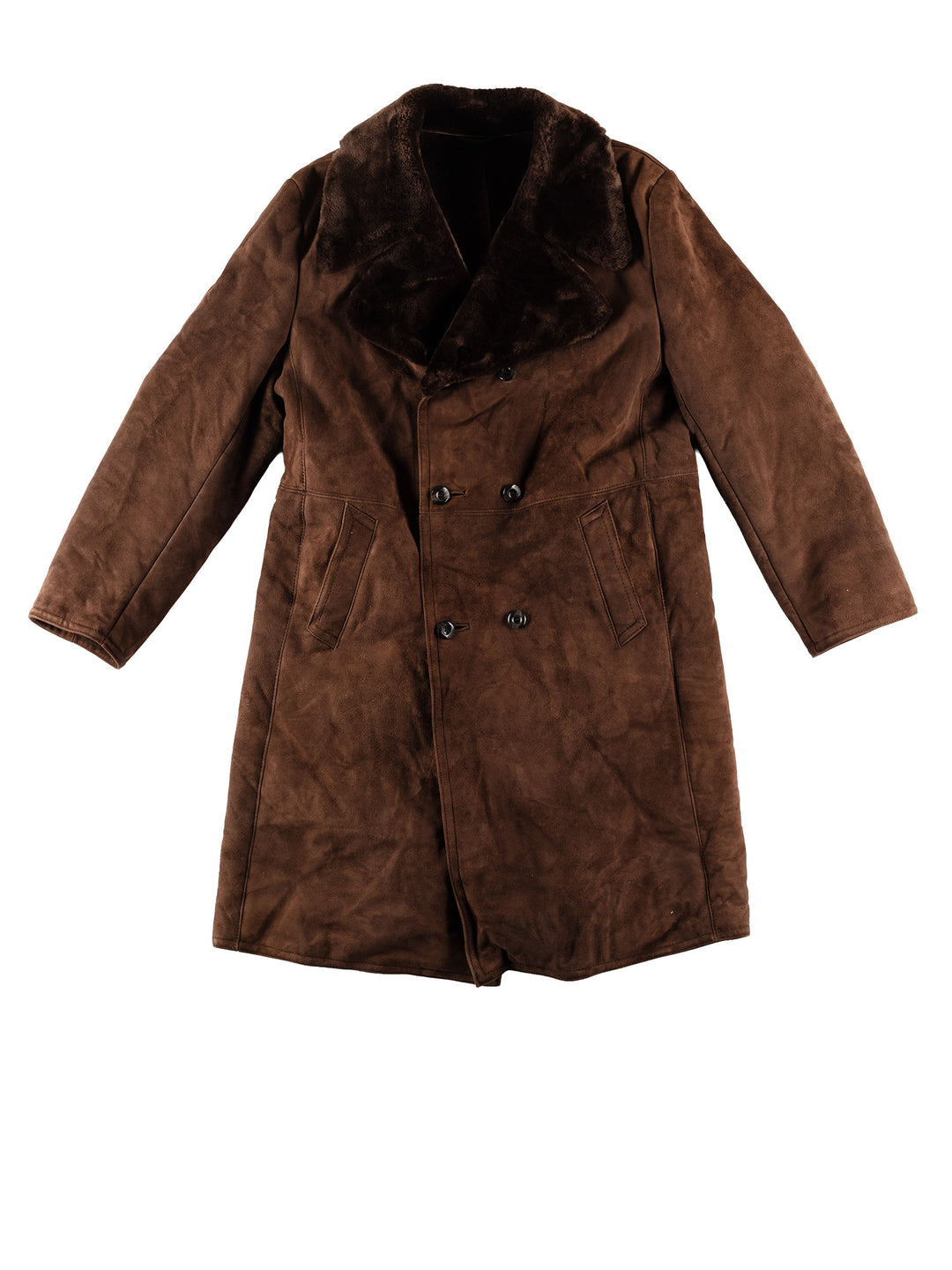 Vintage 80's Men Sheepskin Coat in BrownVN636
