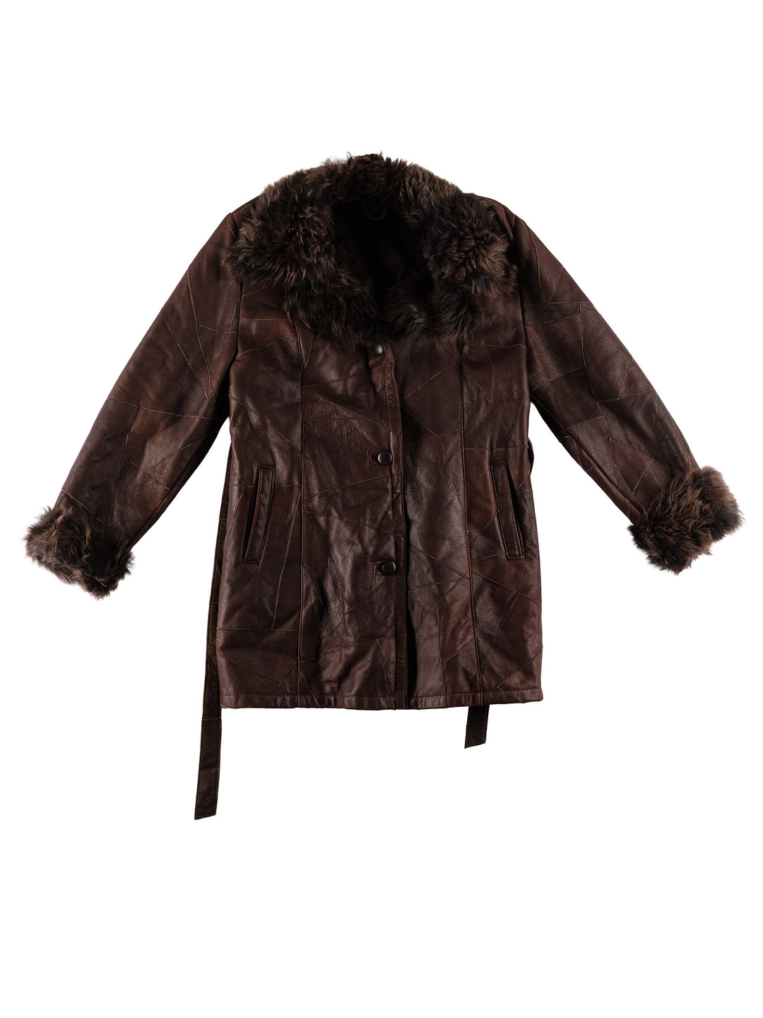 Vintage 70's Women Sheepskin Coat in BrownMN681
