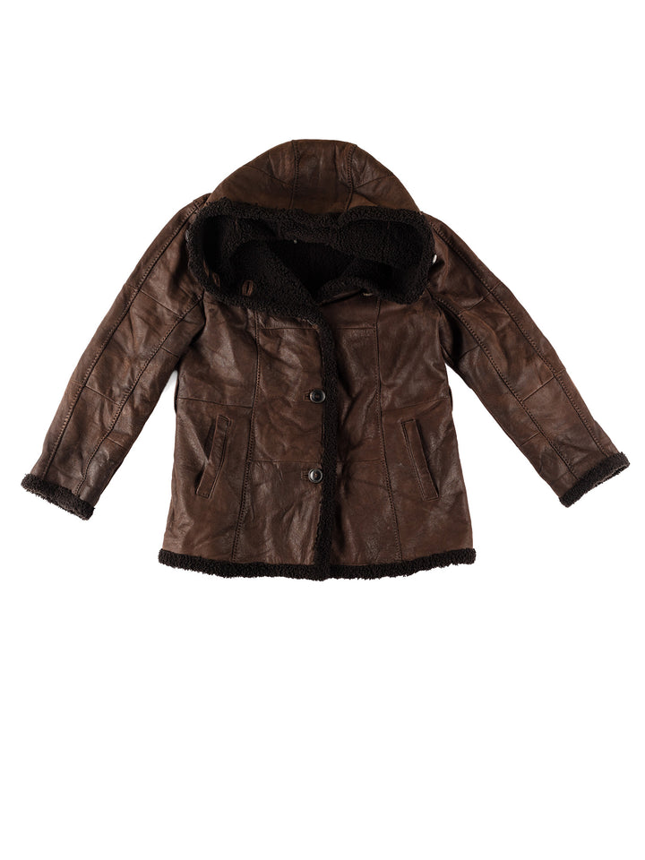 Vintage 70's Women Sheepskin Coat in BrownMN606