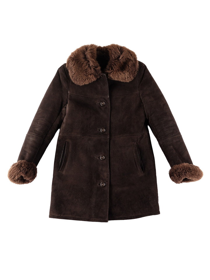 Vintage 70's Women Sheepskin Coat in BrownMN280