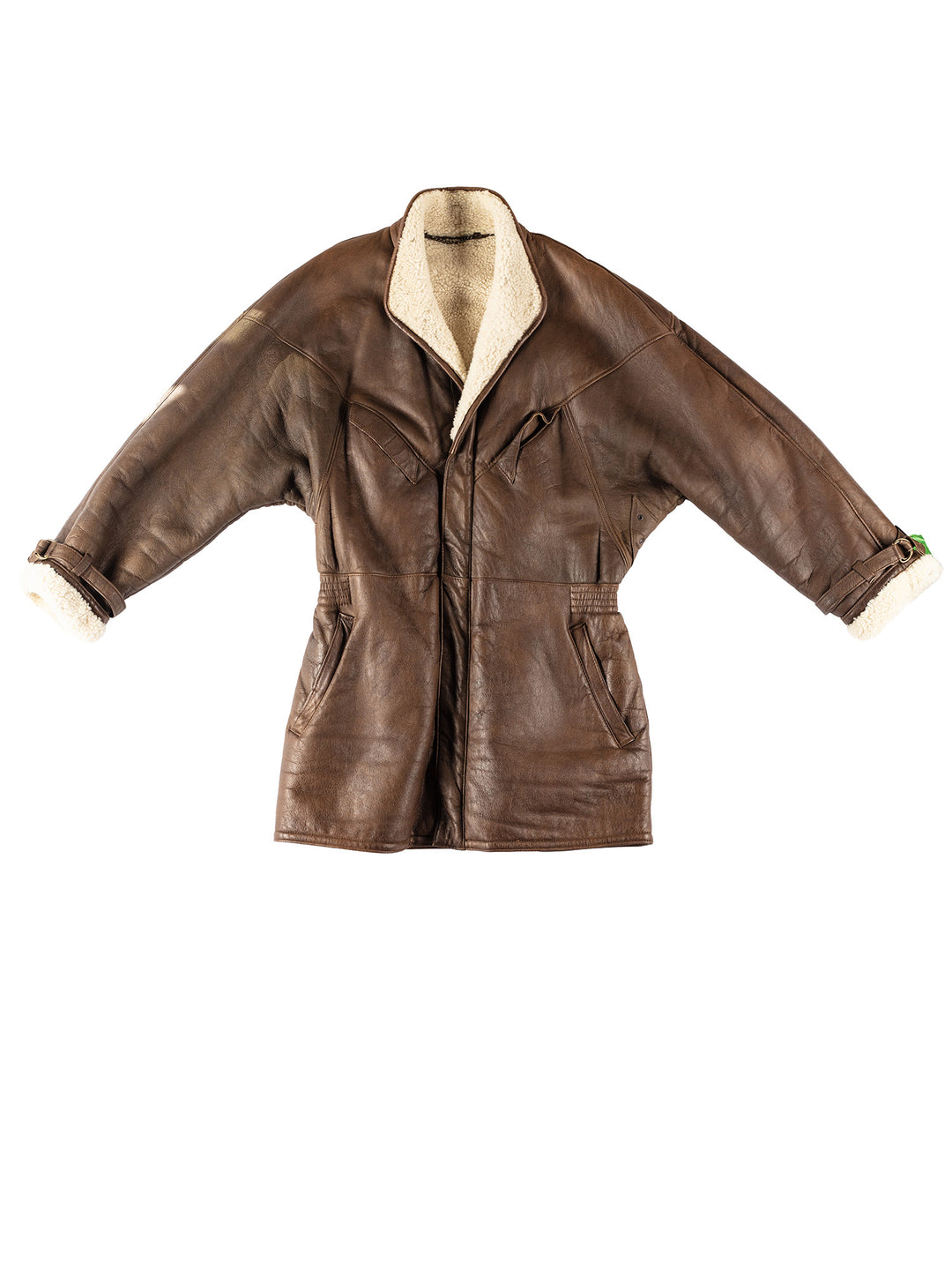 Vintage Women Sheepskin Coat in BrownMN274