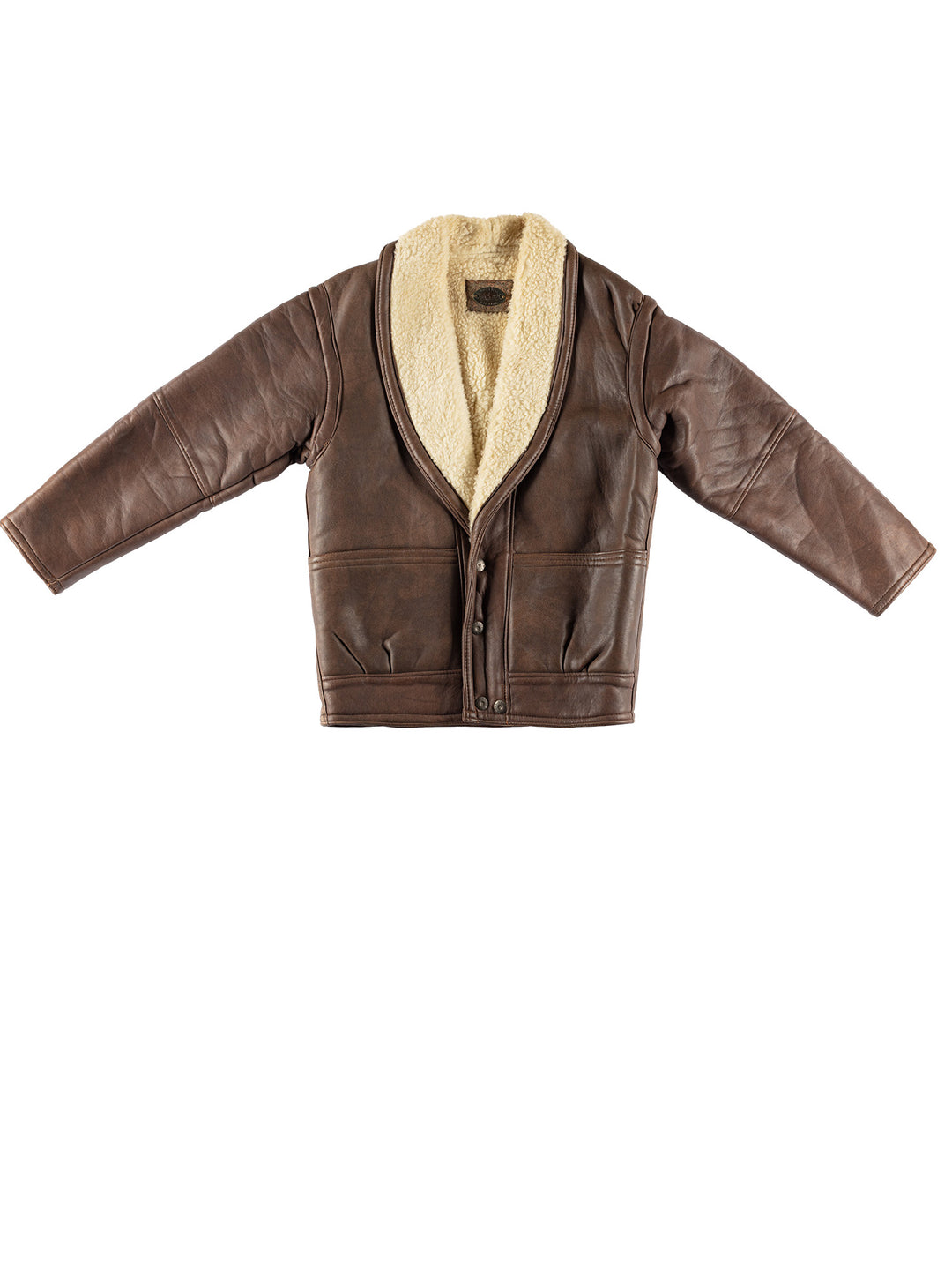 Vintage 80's Men Faux Sheepskin Coat in BrownVN500