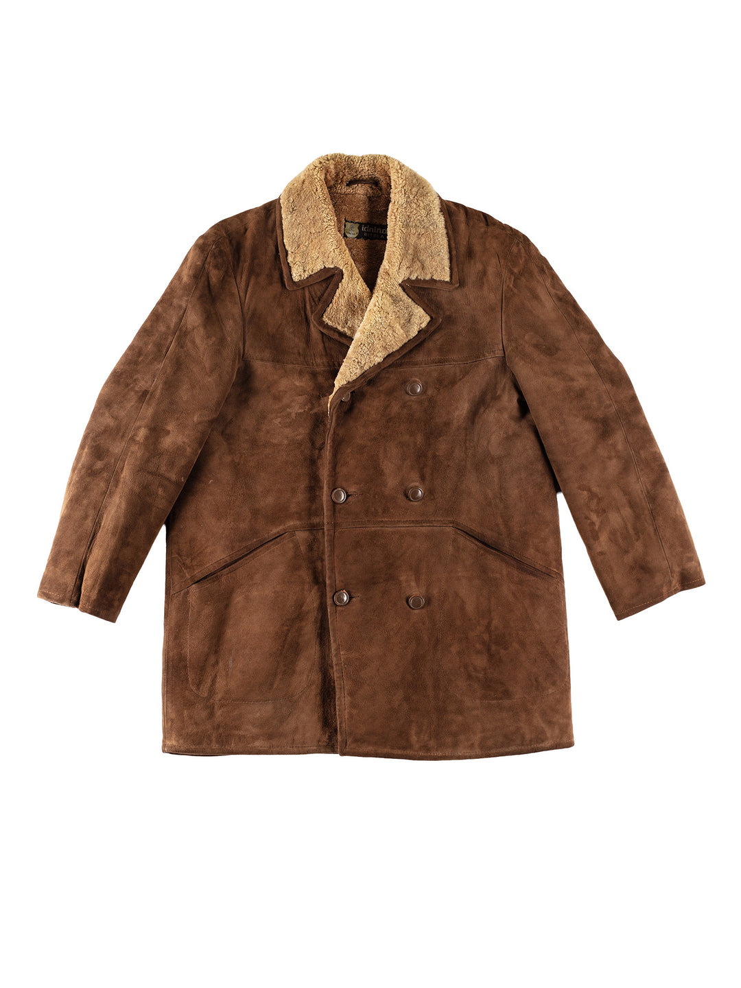 Vintage 80's Men Sheepskin Coat in BrownVN669