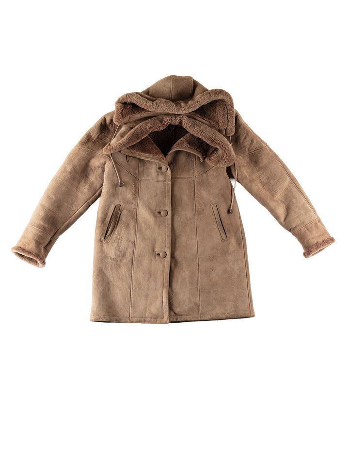 Vintage 70's Women Sheepskin Coat in BrownMN695