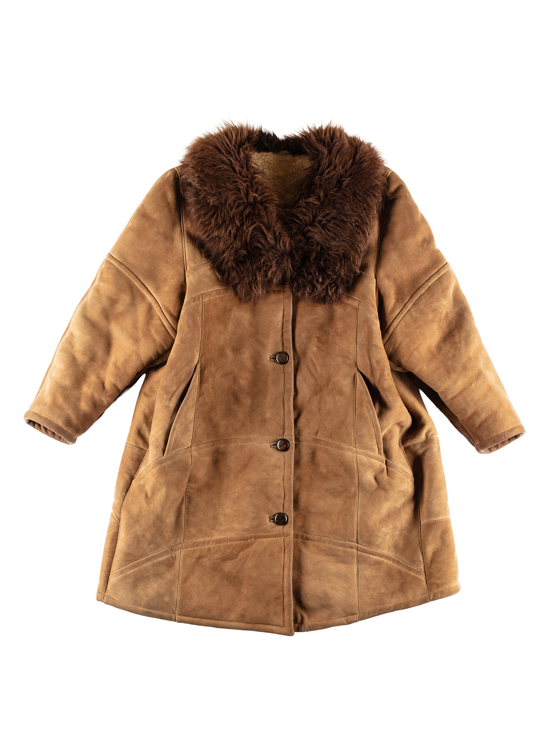 Vintage 80's Women Sheepskin Coat in BrownMN396