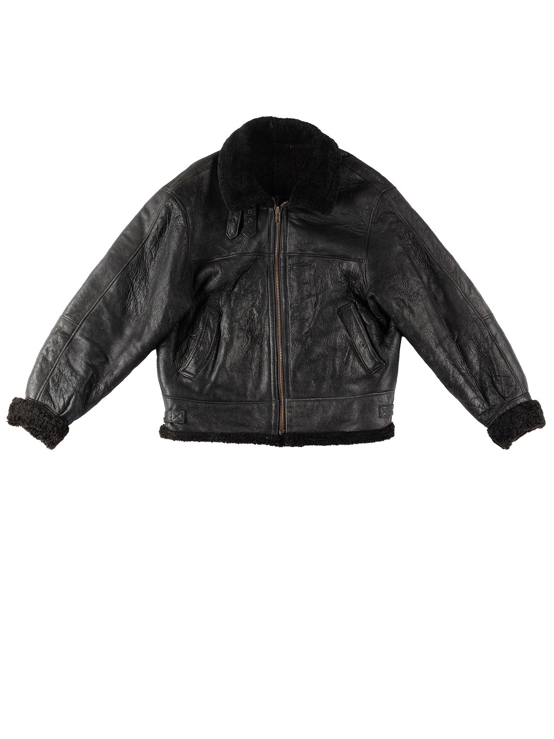 Vintage 90's Men Sheepskin Jacket in BlackVN275