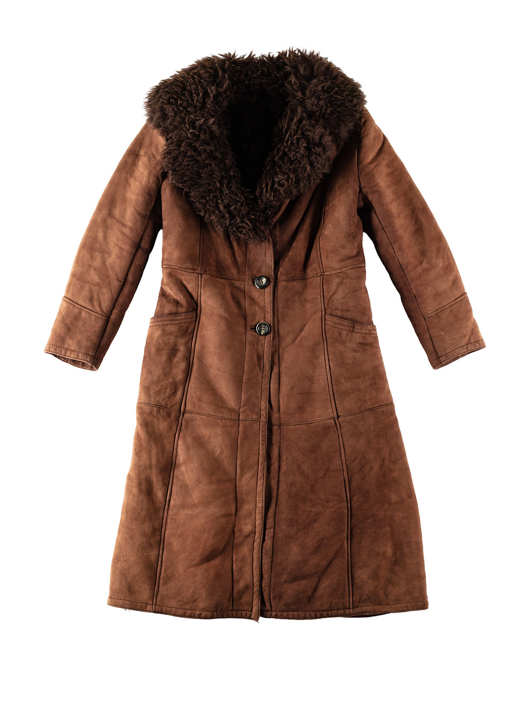 Vintage 70's Women Sheepskin Coat in BrownMN345