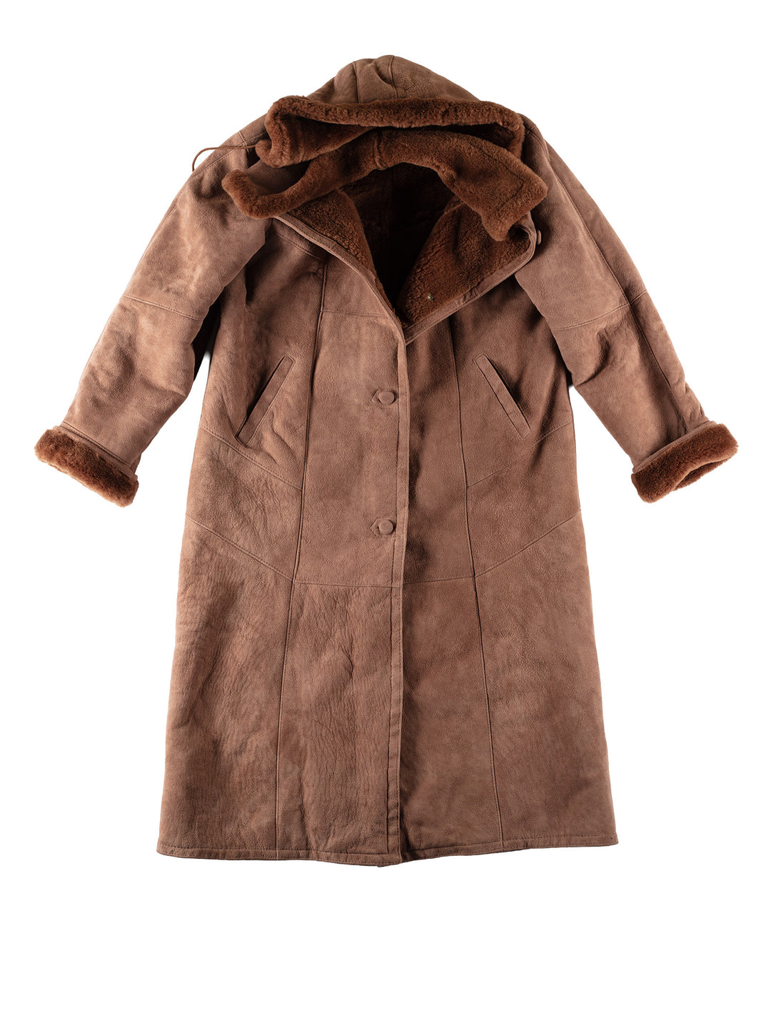 Vintage 80's Women Sheepskin Coat in BrownMN733